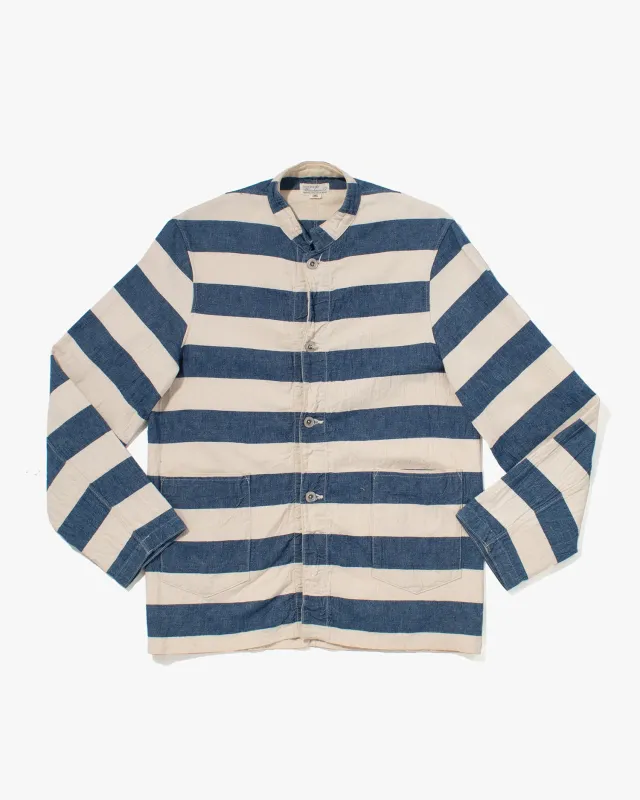 Japanese Repro Button Up Shirt, Warehouse & Co., Blue and White Stripes - M sold by Kiriko