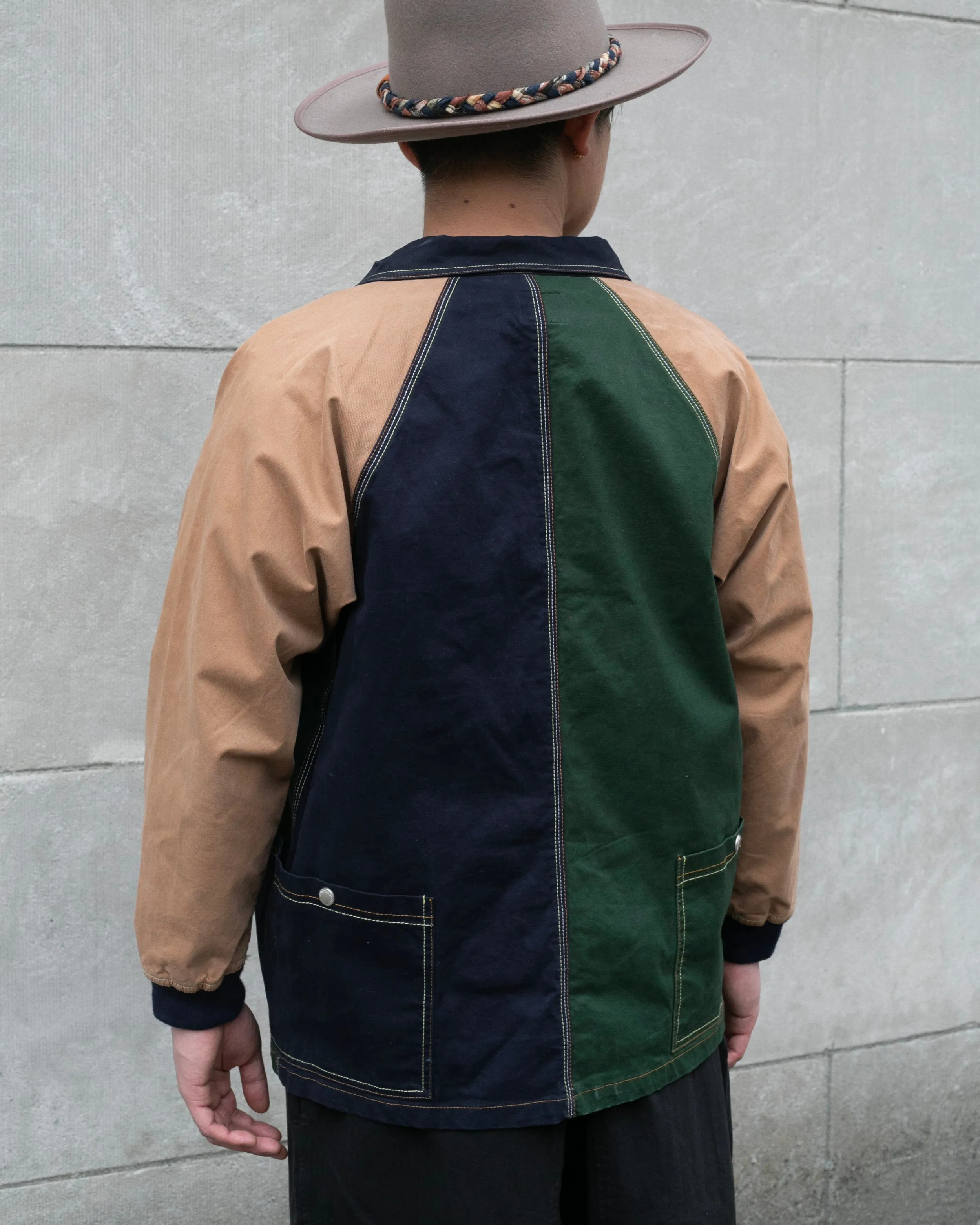 Japanese Repro Button Up Shirt, Gym Master, Green, Tan, and Navy Colorblock - XL sold by Kiriko product image thumbnail 2