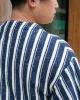 Japanese Repro Cardigan, J.S. Homestead, Blue and White Stripes - M sold by Kiriko