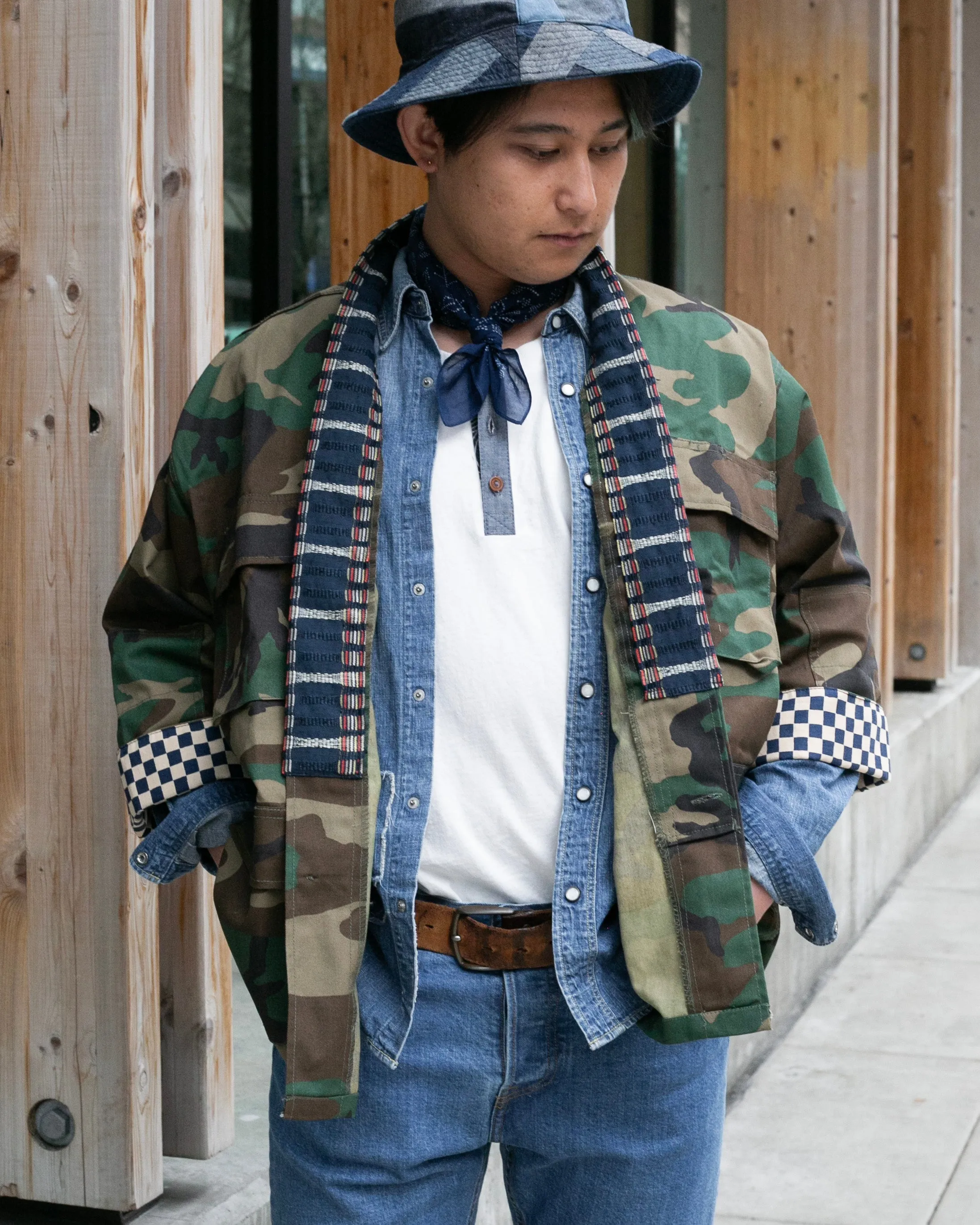 Kiriko Custom Military Jacket, Camo Patched, Kiku-Karakusa sold by Kiriko product image thumbnail 2