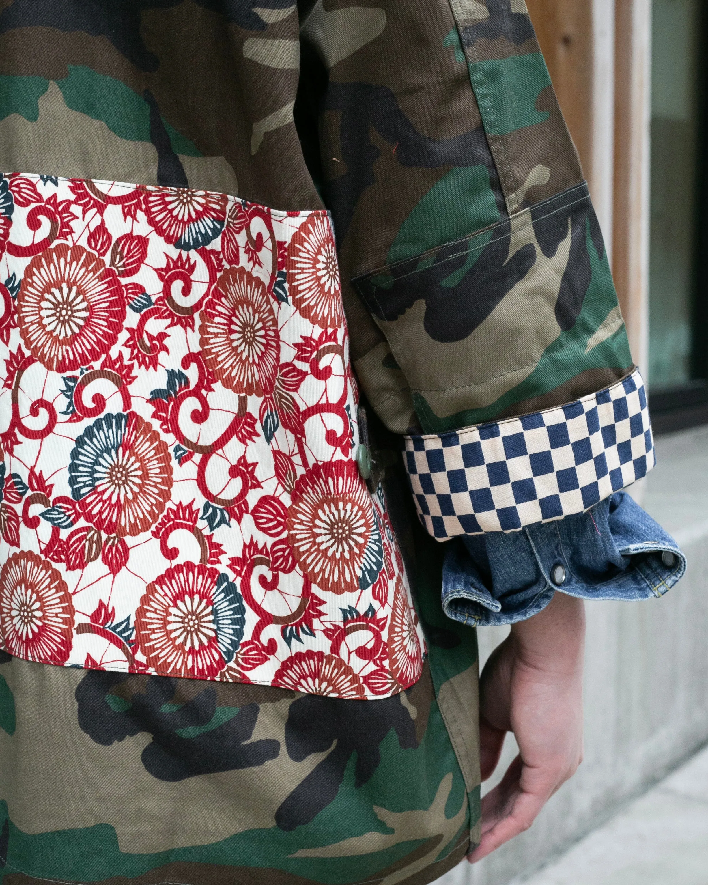 Kiriko Custom Military Jacket, Camo Patched, Kiku-Karakusa sold by Kiriko product image thumbnail 3