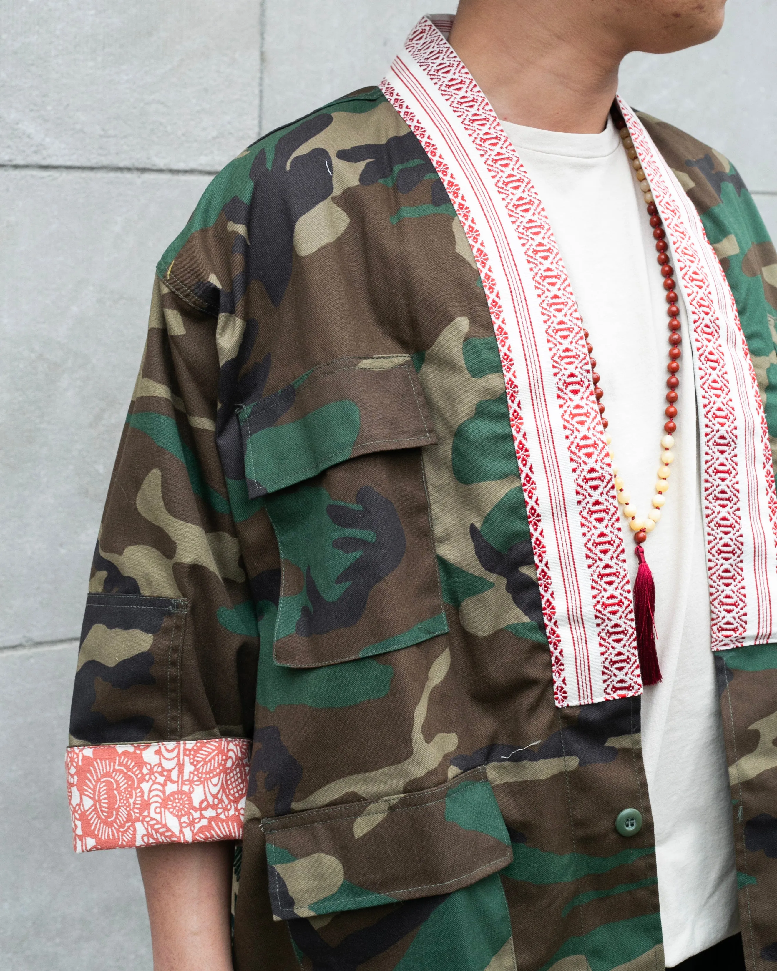 Kiriko Custom Military Jacket, Camo Patched, White, Green and Lavender Phoenix sold by Kiriko product image thumbnail 4