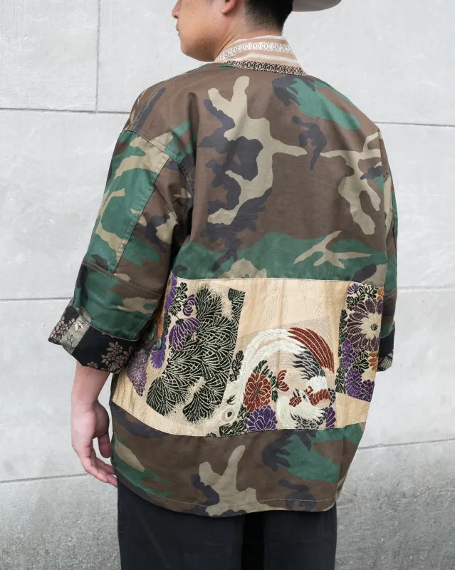 Kiriko Custom Military Jacket, Camo Patched, Old Gold with Phoenix sold by Kiriko