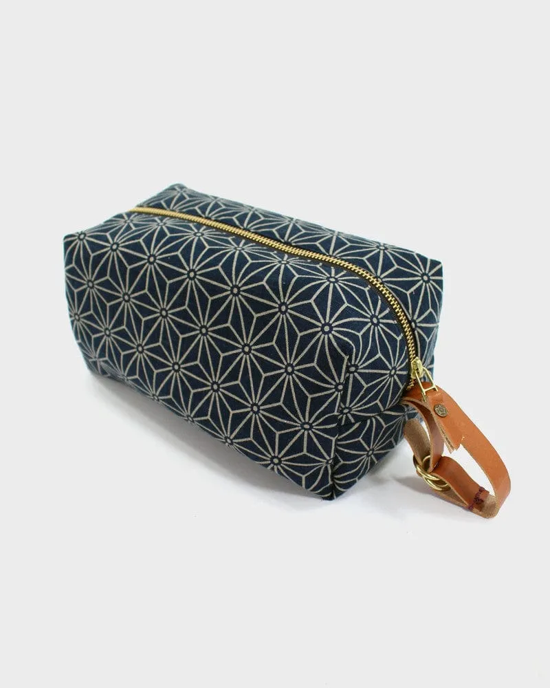 Kiriko Original Dopp Kit, Indigo Asanoha sold by Kiriko