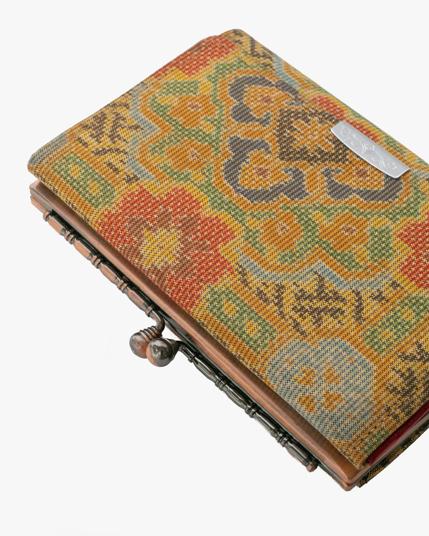 Vintage Purse, Clutch, Gold with Multicolored Flowers sold by Kiriko product image thumbnail 5