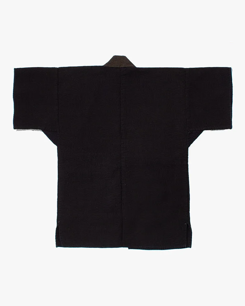 Vintage Noragi Jacket, Fully Sashiko Stitched, Indigo with Grid Collar sold by Kiriko product image thumbnail 3