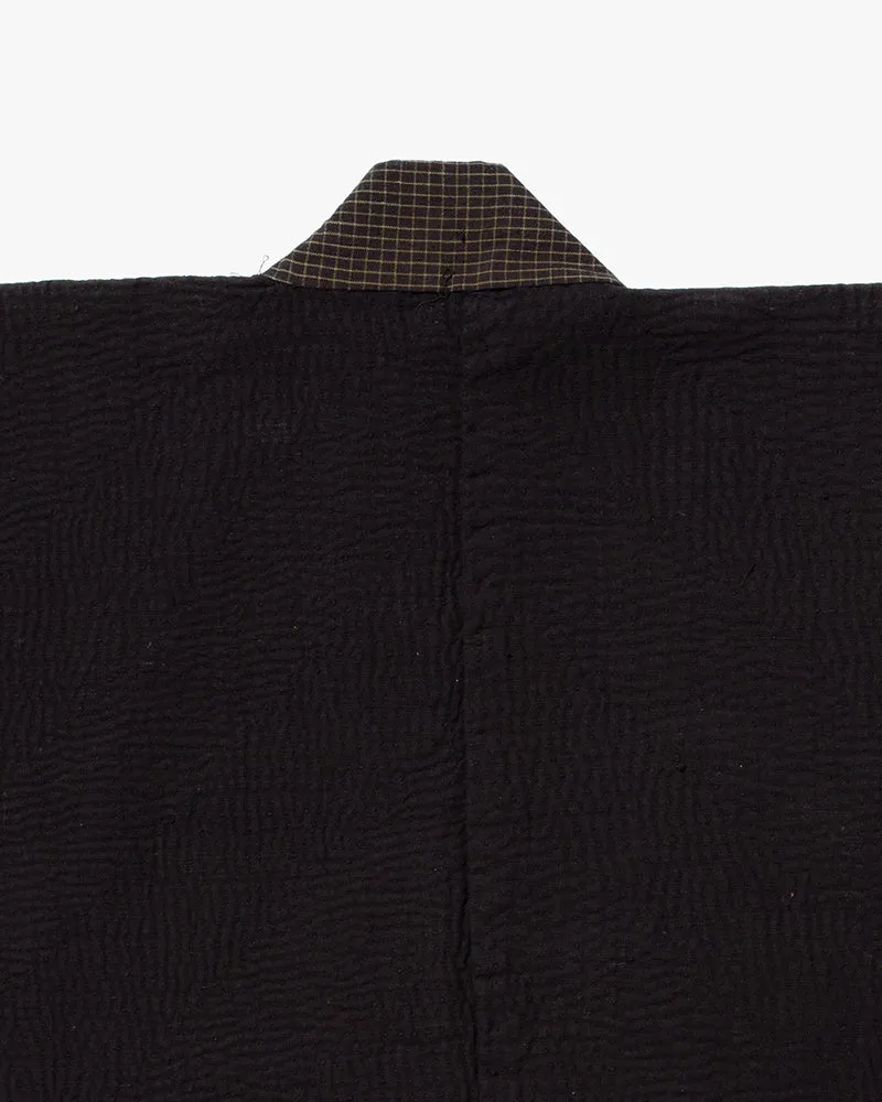 Vintage Noragi Jacket, Fully Sashiko Stitched, Indigo with Grid Collar sold by Kiriko product image thumbnail 4