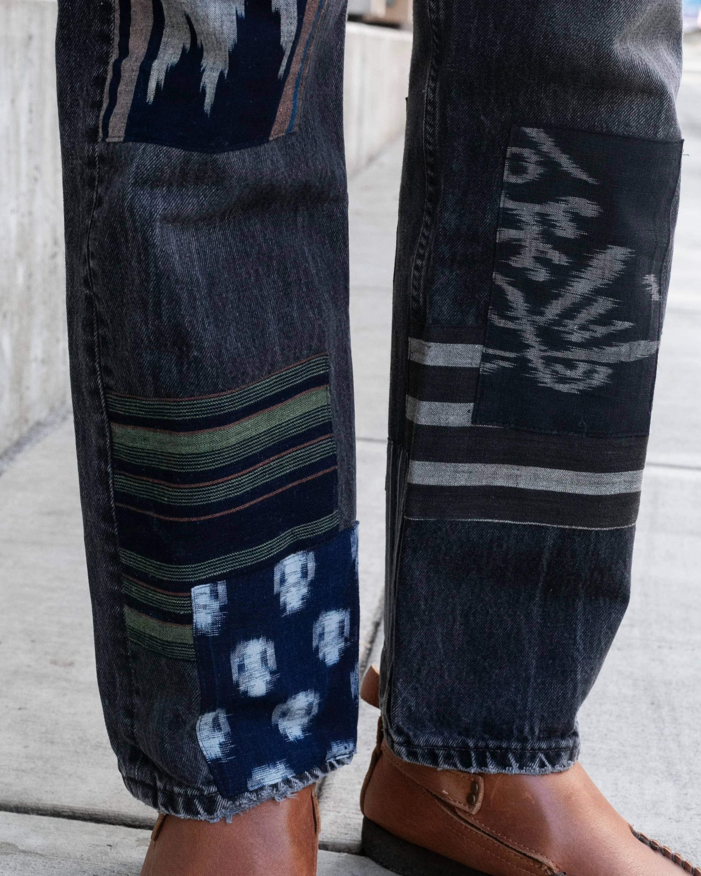 Kiriko Custom Denim Jeans, Patched Vintage Boro, Levi's Brand, Gray Denim with Multicolor Patches - 33 sold by Kiriko product image thumbnail 3