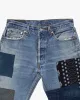 Kiriko Custom Denim Jeans, Patched Vintage Boro, Levi's Brand, Light Denim with Indigo and Multicolor Patches - 33 sold by Kiriko