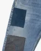 Kiriko Custom Denim Jeans, Patched Vintage Boro, Levi's Brand, Light Denim with Indigo and Multicolor Patches - 33 sold by Kiriko