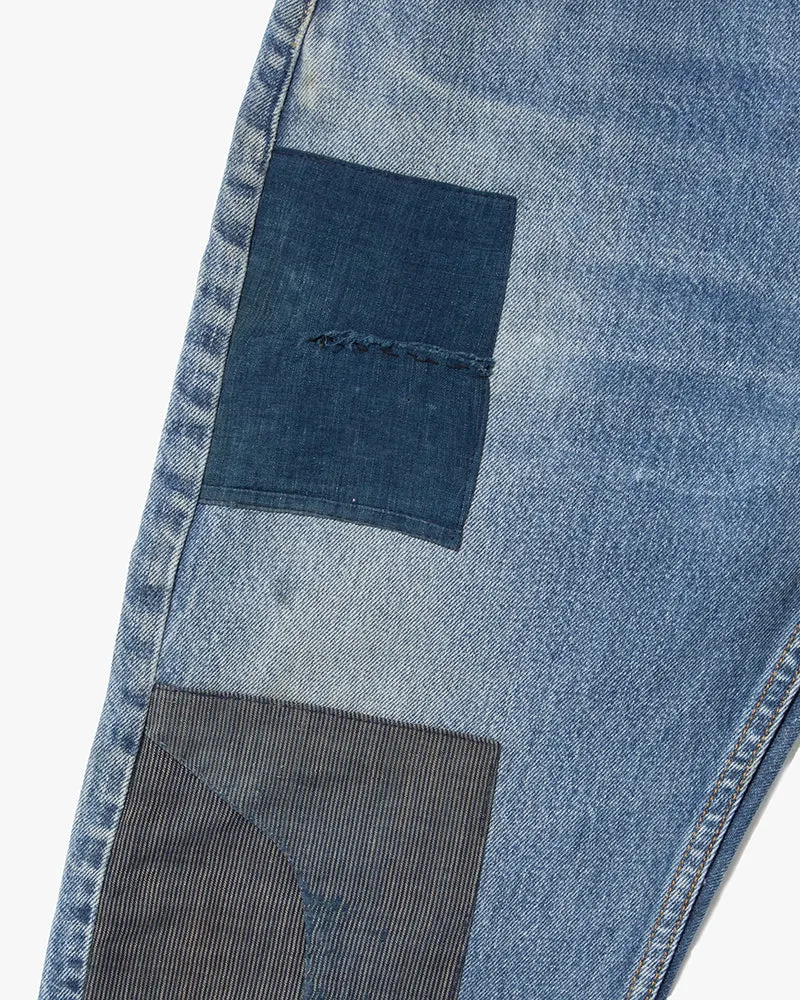 Kiriko Custom Denim Jeans, Patched Vintage Boro, Levi's Brand, Light Denim with Indigo and Multicolor Patches - 33 sold by Kiriko product image thumbnail 5