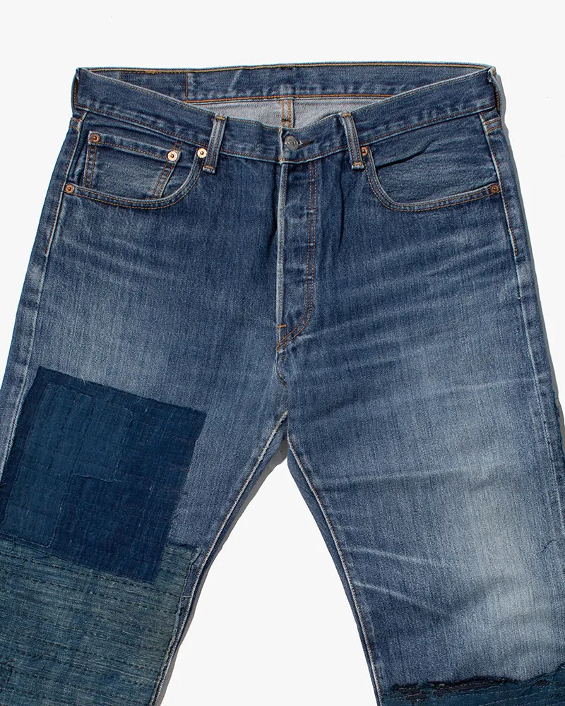 Kiriko Custom Denim Jeans, Patched Vintage Boro, Levi's Brand, Denim with Indigo Patches - 34 sold by Kiriko product image thumbnail 4