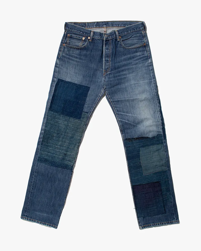 Kiriko Custom Denim Jeans, Patched Vintage Boro, Levi's Brand, Denim with Indigo Patches - 34 sold by Kiriko product image thumbnail 3