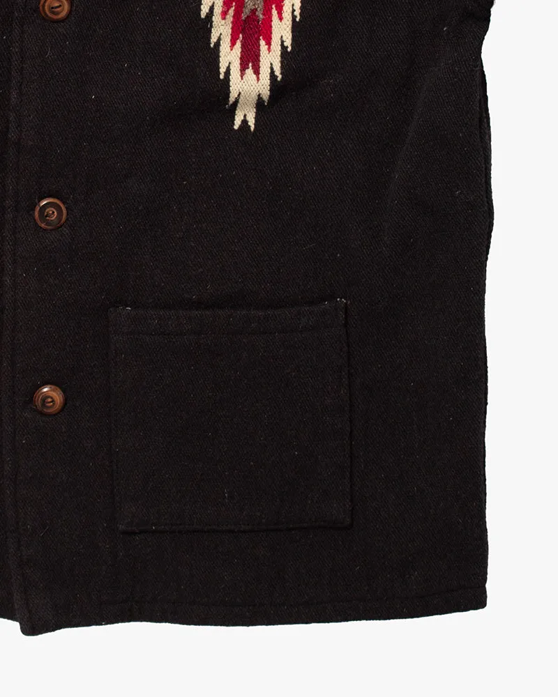 Japanese Repro, Wool Coat, Molina, Black with Southwestern Pattern - M sold by Kiriko product image thumbnail 3