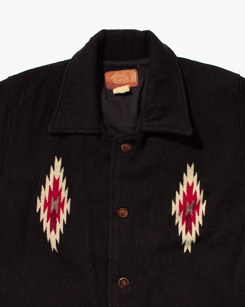 Japanese Repro, Wool Coat, Molina, Black with Southwestern Pattern - M sold by Kiriko product image thumbnail 2
