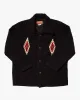 Japanese Repro, Wool Coat, Molina, Black with Southwestern Pattern - M sold by Kiriko