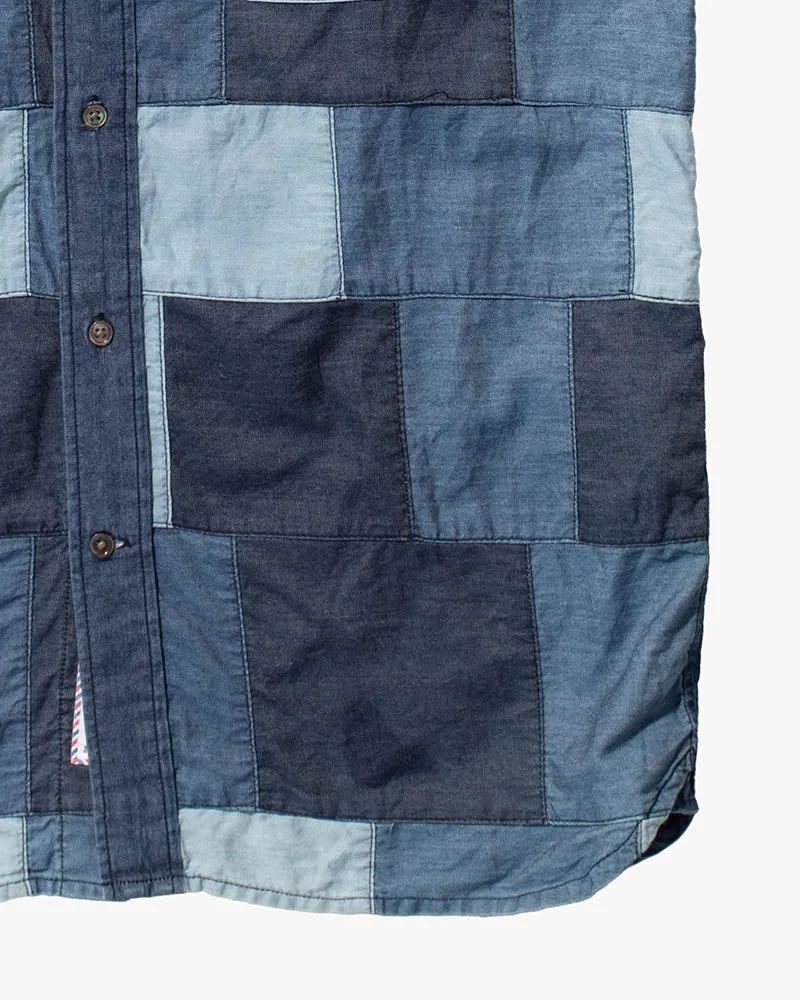 Japanese Repro, Short Sleeve Shirt, Beams Lights, Patchwork Denim- L sold by Kiriko product image thumbnail 3