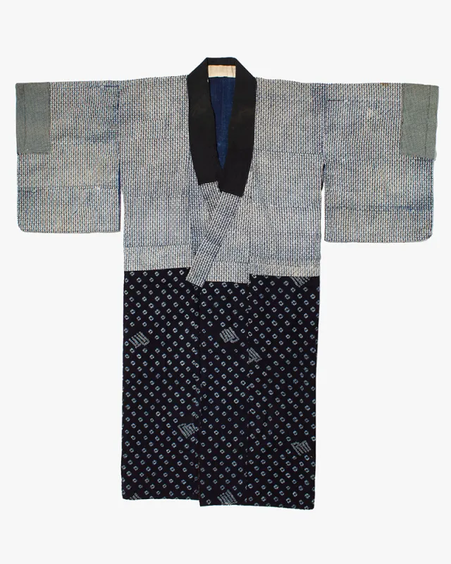 Vintage Noragi Jacket, Indigo with White Diamond Pattern sold by Kiriko