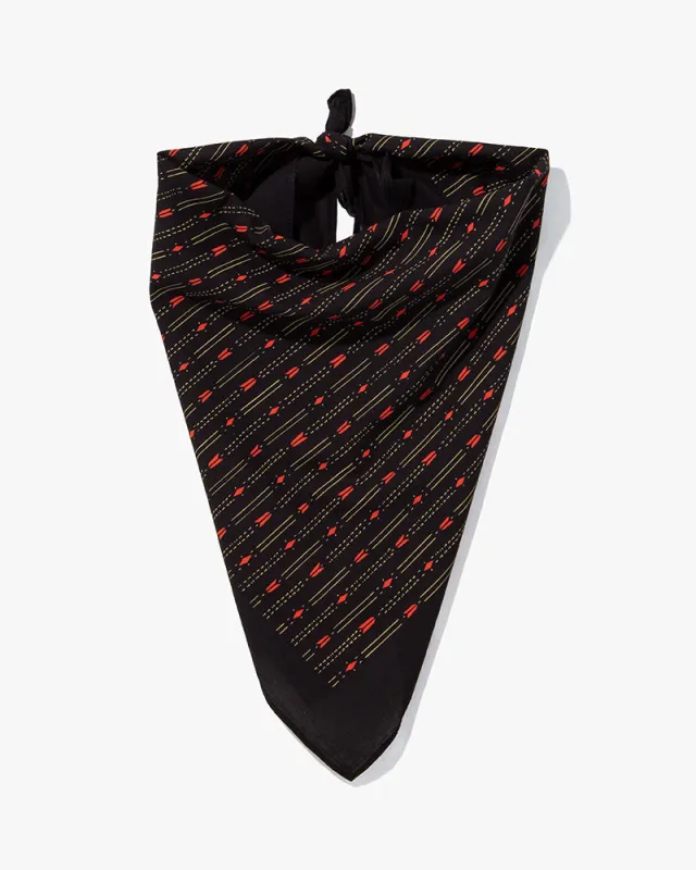 Kiriko Original Screen Printed, Custom-Dyed Bandana, Yagasuri - Black sold by Kiriko
