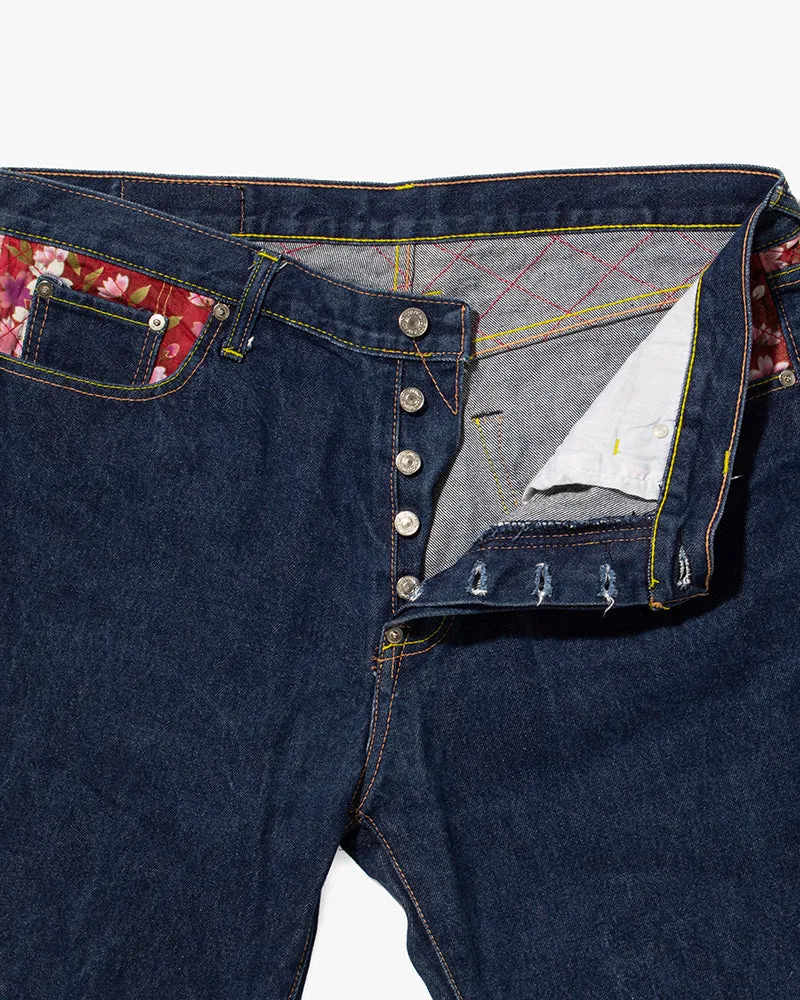 Japanese Repro Denim Jeans, Soul of Koi, Gold Pocket Crest and Sakura Lining - 36" sold by Kiriko product image thumbnail 3