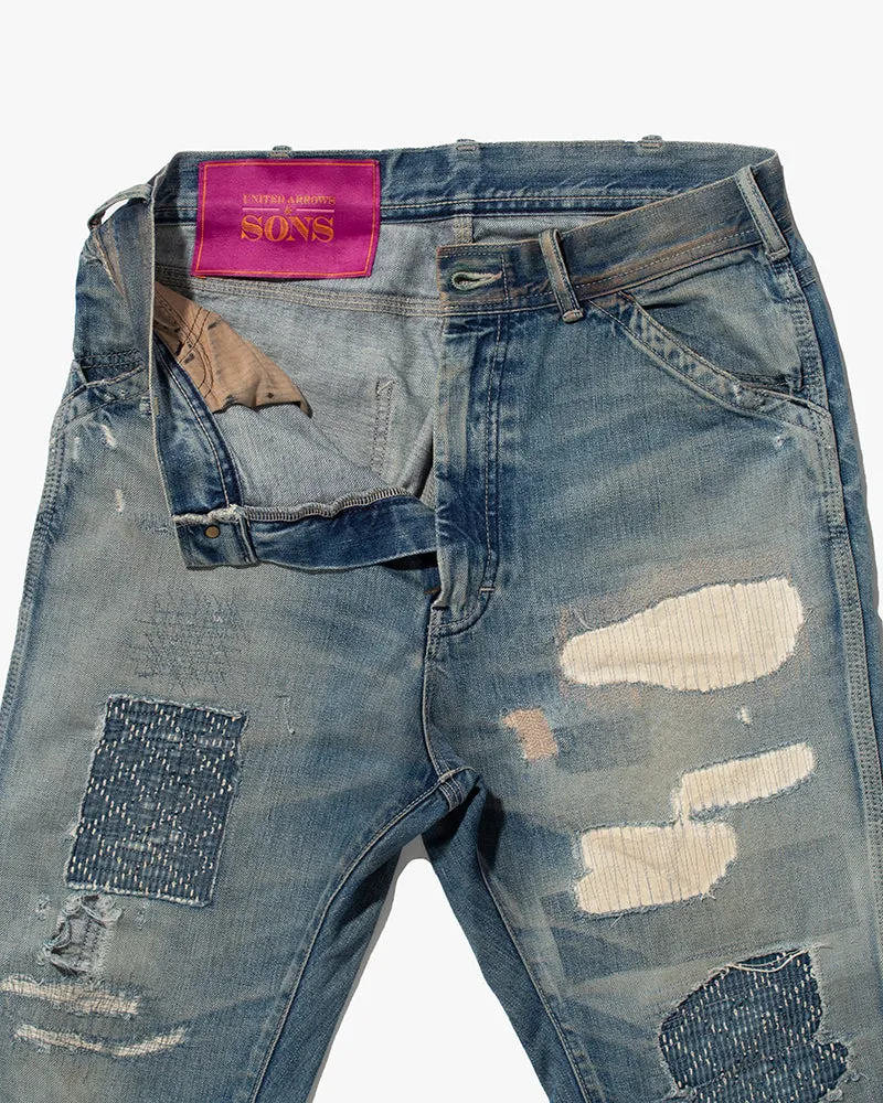 Japanese Repro Denim Jeans, United Arrows & Sons, Sashiko Patching - 31" sold by Kiriko product image thumbnail 4