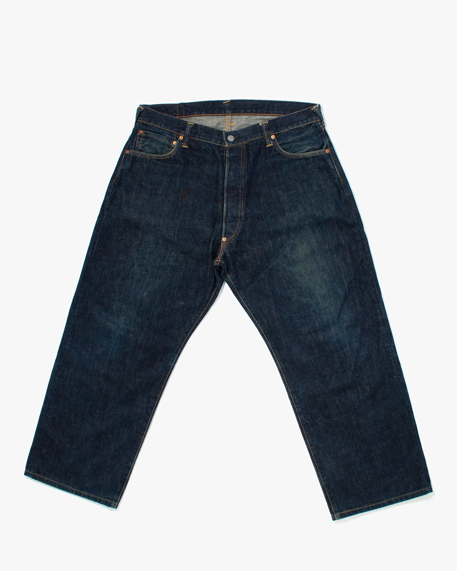 Japanese Repro Selvedge Denim Jeans, Evisu, Gold Hanabishi and Logo - 37" sold by Kiriko