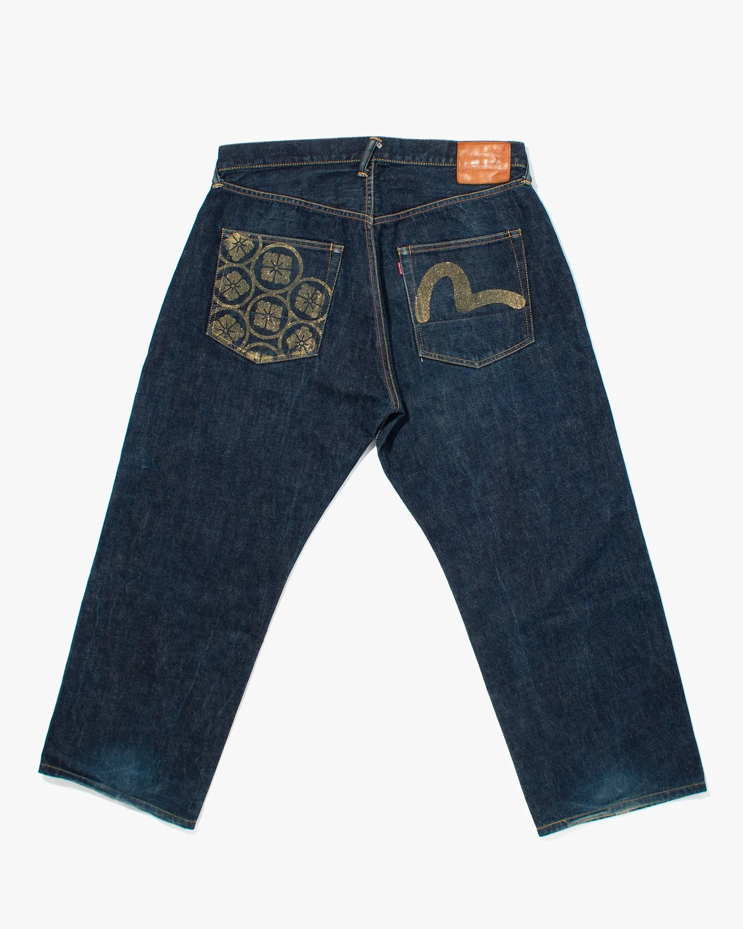 Japanese Repro Selvedge Denim Jeans, Evisu, Gold Hanabishi and Logo - 37" sold by Kiriko product image thumbnail 4