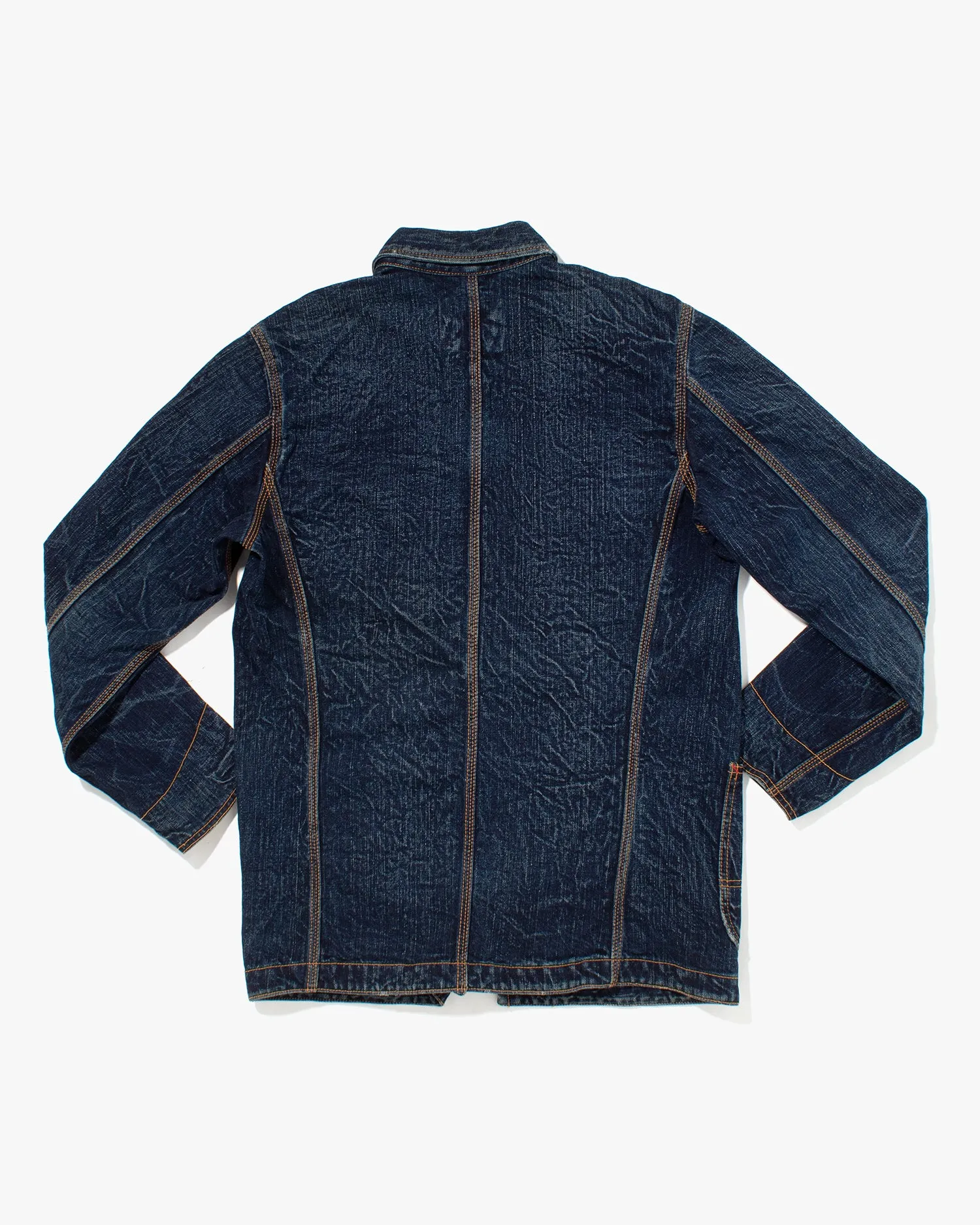 Japanese Repro Denim Chore Coat, Eternal, Acid Wash and Red Bartacks - L sold by Kiriko product image thumbnail 3