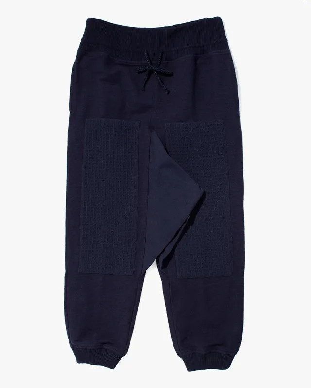 Wa-Modern Woven Drawstring Pants, Indigo sold by Kiriko