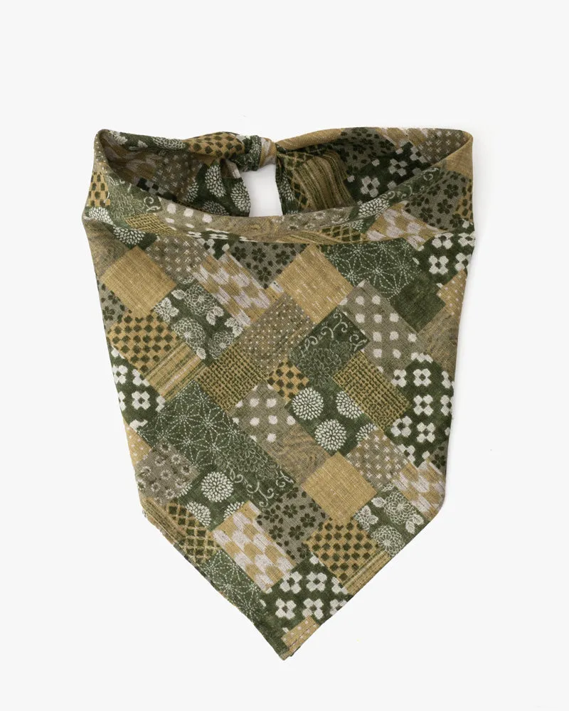 Kiriko Original Bandana, Classic, Small Matsuba Patchwork Style sold by Kiriko