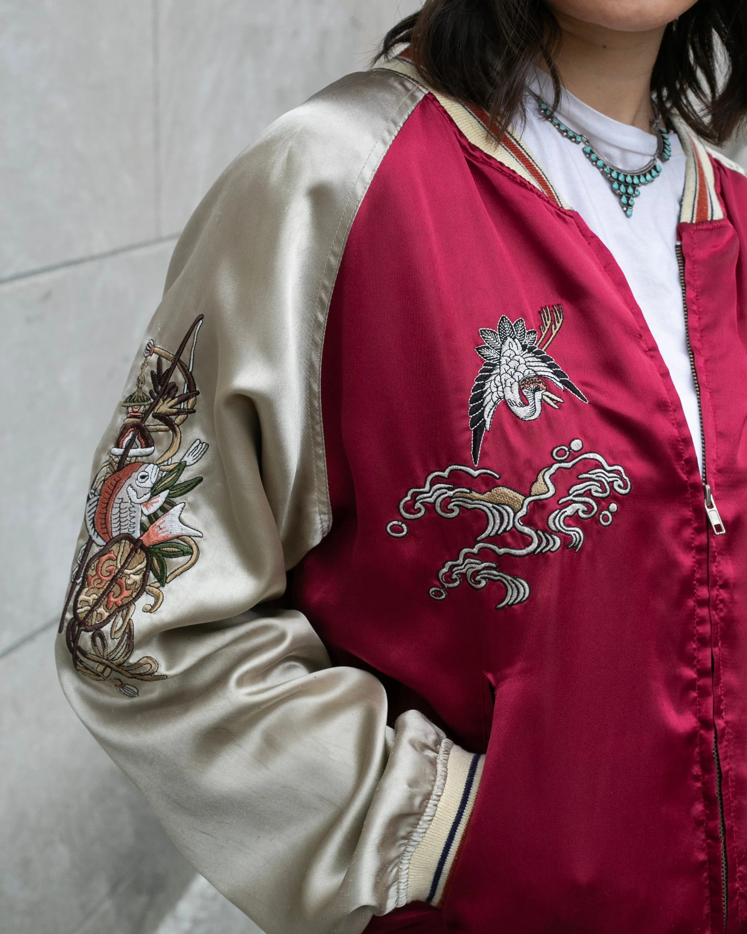 Japanese Repro Souvenir Jacket, Red with Seven Lucky Gods - S sold by Kiriko product image thumbnail 5