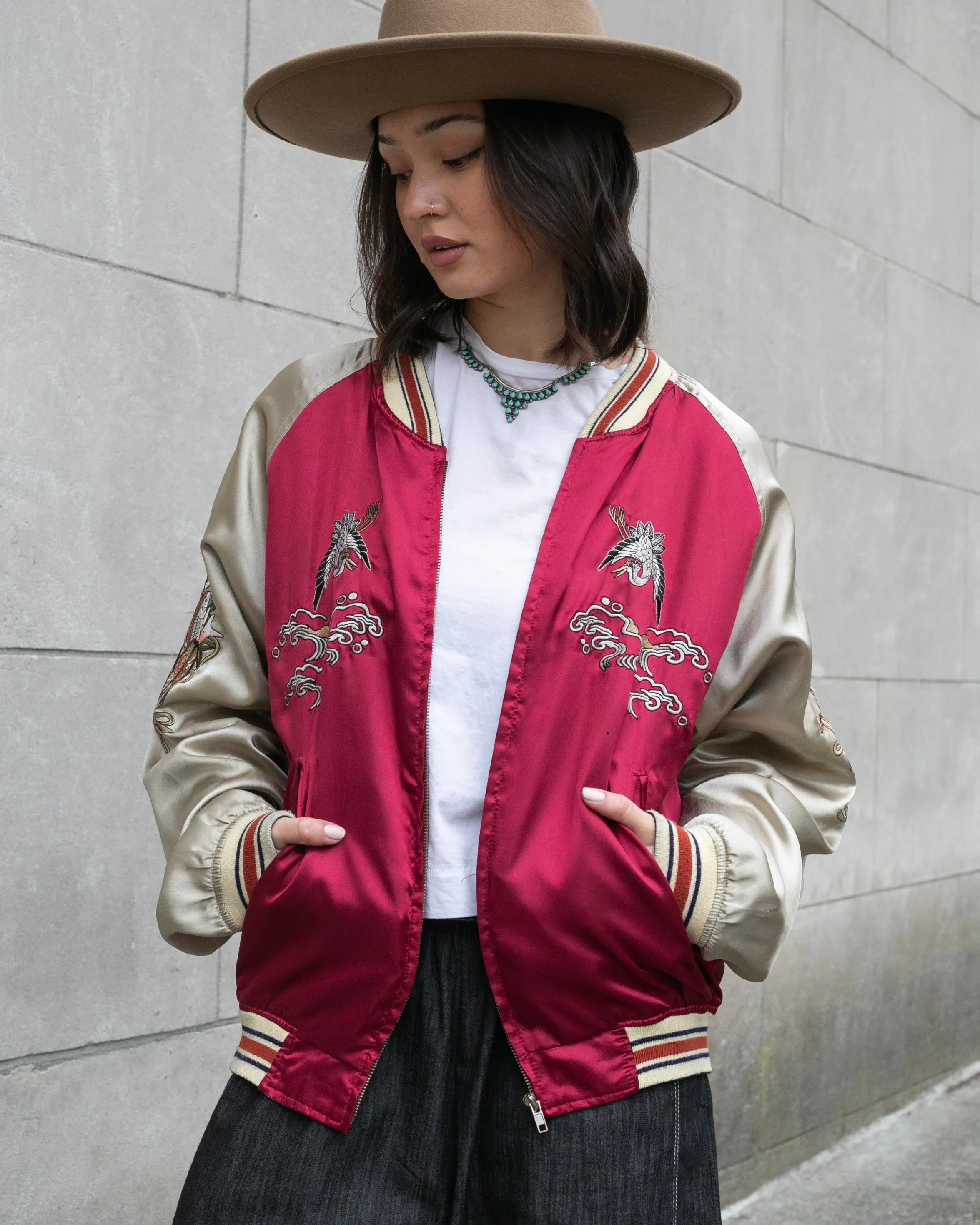 Japanese Repro Souvenir Jacket, Red with Seven Lucky Gods - S sold by Kiriko product image thumbnail 2