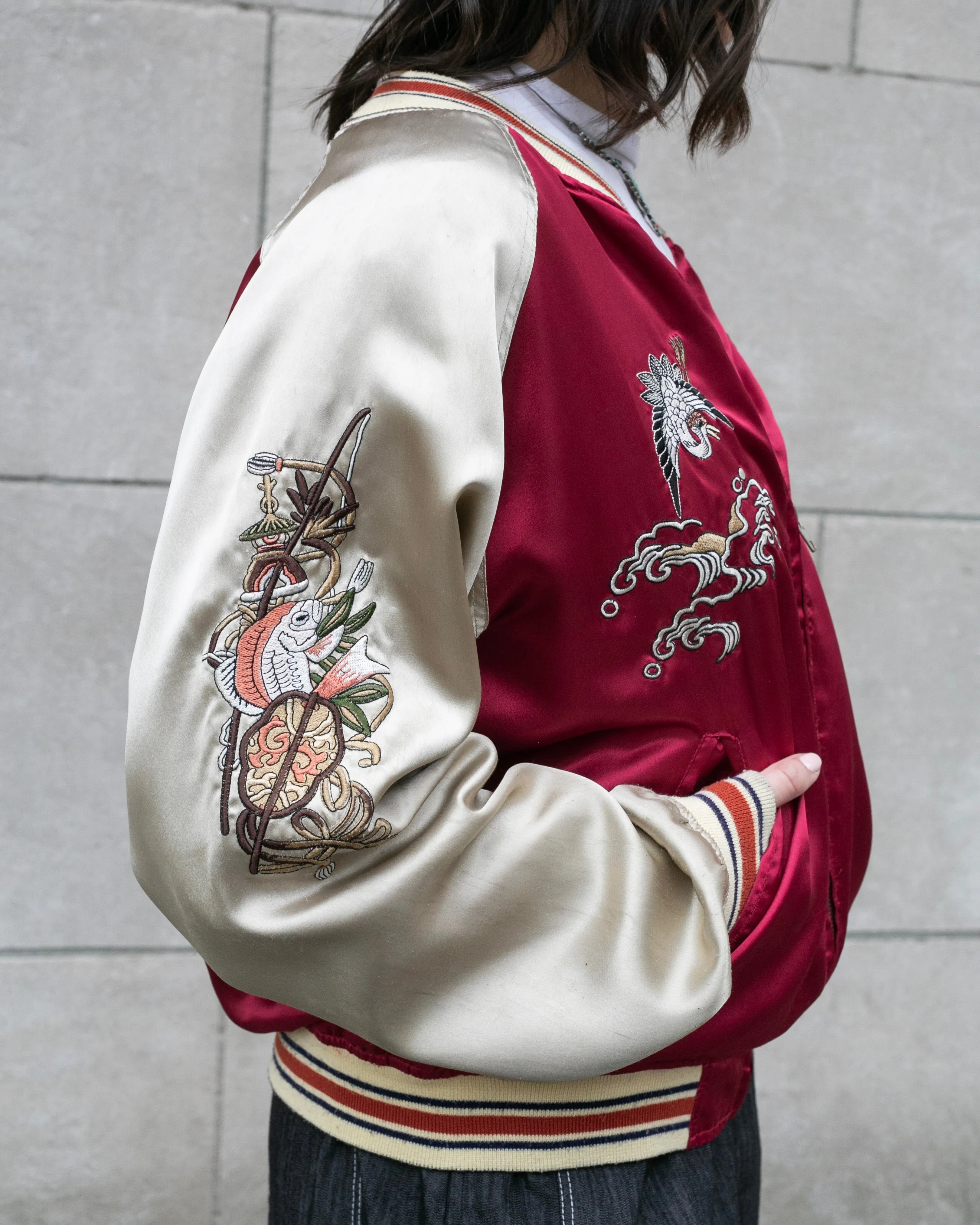 Japanese Repro Souvenir Jacket, Red with Seven Lucky Gods - S sold by Kiriko product image thumbnail 3