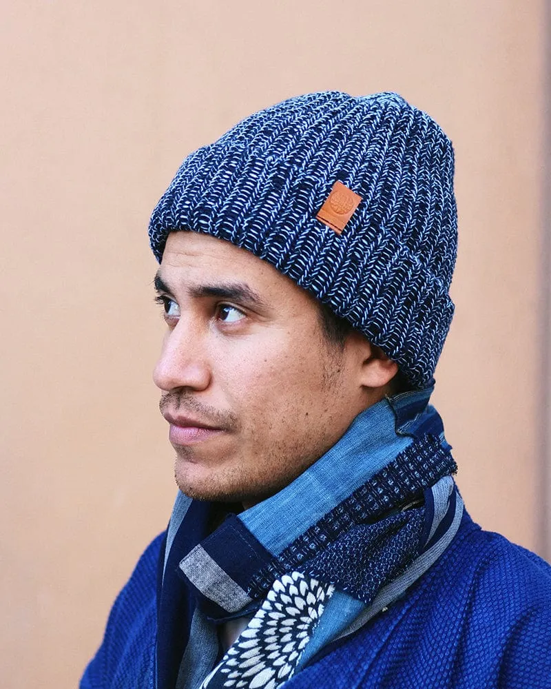 Kiriko Original Knit Cap, Marbled Navy and Light Blue, 9 ˝ sold by Kiriko