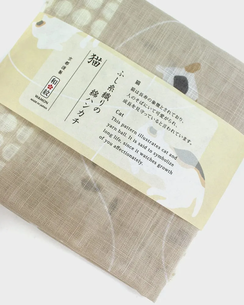Japanese Handkerchief, Classic, Fushiito, Cat sold by Kiriko product image thumbnail 4