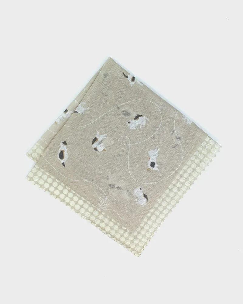 Japanese Handkerchief, Classic, Fushiito, Cat sold by Kiriko