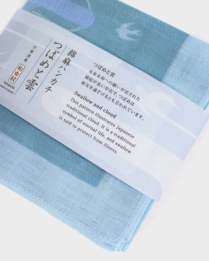 Japanese Handkerchief, Classic, Menasa, Swallow and Cloud sold by Kiriko product image thumbnail 5