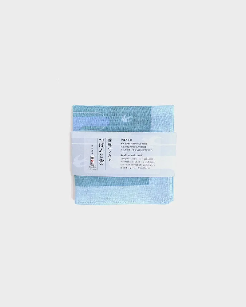 Japanese Handkerchief, Classic, Menasa, Swallow and Cloud sold by Kiriko product image thumbnail 2