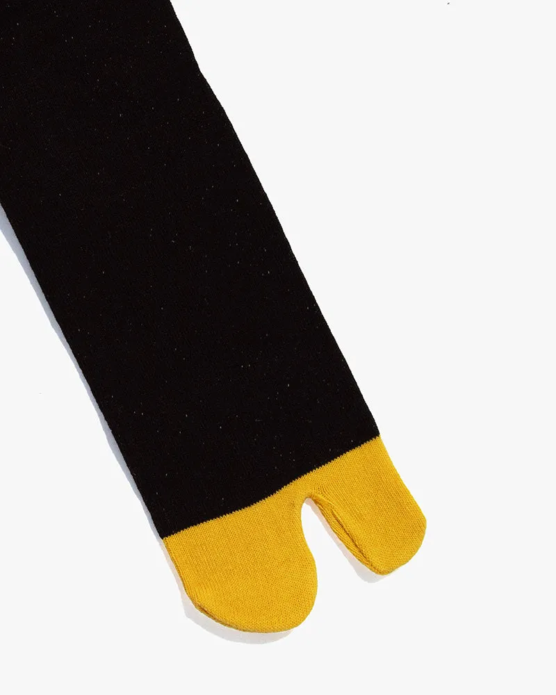Wa Modern, Tabi Socks, Crew, Black with Yellow Tora (M/L) sold by Kiriko product image thumbnail 4