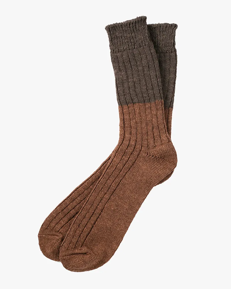 Knitwin, Slab Socks, Wool Cotton, Boston Brown sold by Kiriko