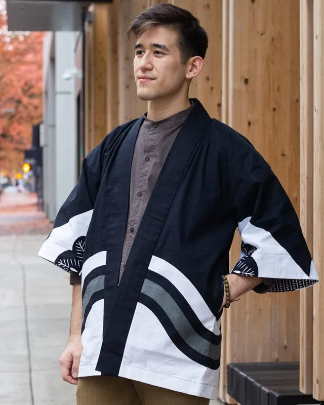 Modern Happi Jacket, Slab Cotton, Hikeshi sold by Kiriko
