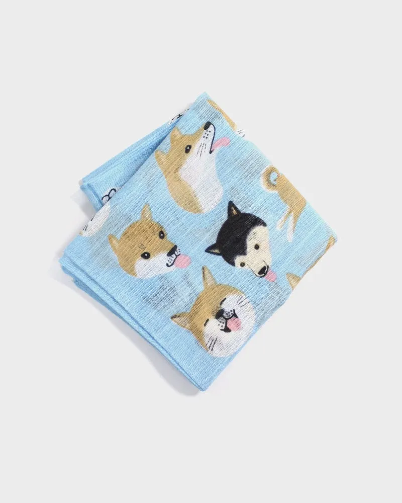 Japanese Handkerchief, Classic, Yoko Matsumoto, Shiba Inu sold by Kiriko