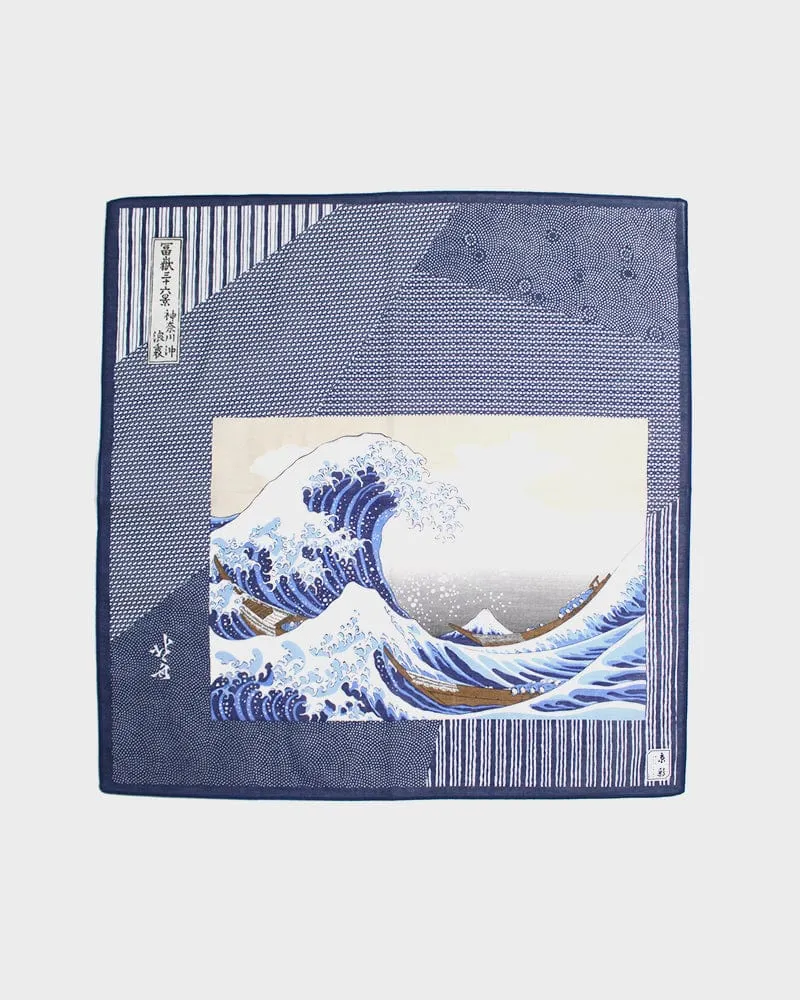 Japanese Handkerchief, Classic, Hokusai Great Wave off Kanagawa sold by Kiriko product image thumbnail 2