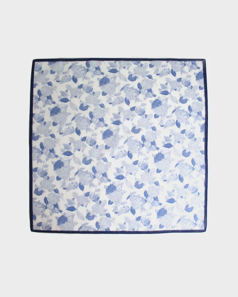 Japanese Handkerchief, Classic, Blue and White Hydrangea sold by Kiriko product image thumbnail 2