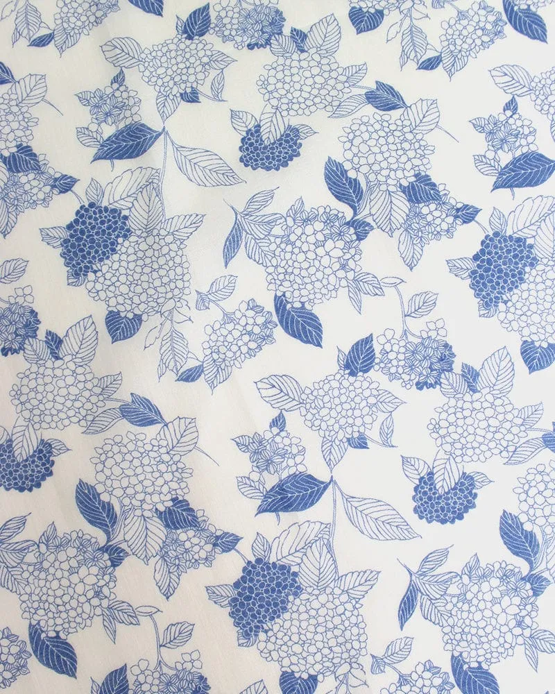 Japanese Handkerchief, Classic, Blue and White Hydrangea sold by Kiriko product image thumbnail 3
