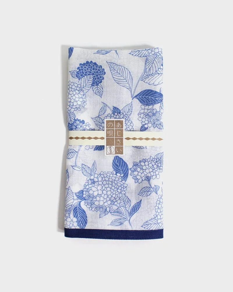 Japanese Handkerchief, Classic, Blue and White Hydrangea sold by Kiriko product image thumbnail 4