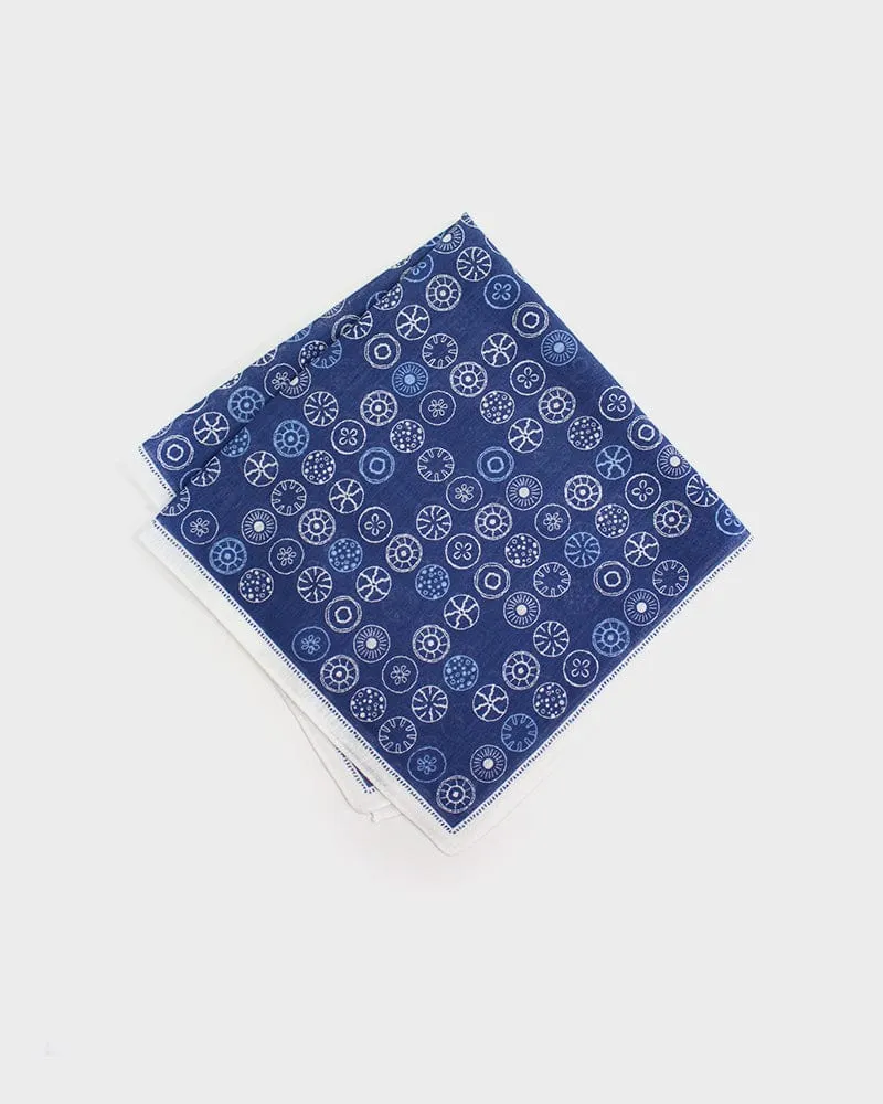 Japanese Handkerchief, Classic, Hannari, Ruri-Iro sold by Kiriko