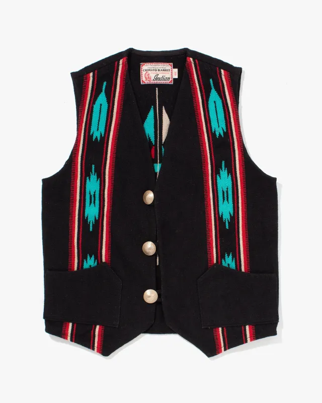 US Vintage, Chimayo Vest, Indian Motorcycle Co., Half Dollar Buttons - M sold by Kiriko