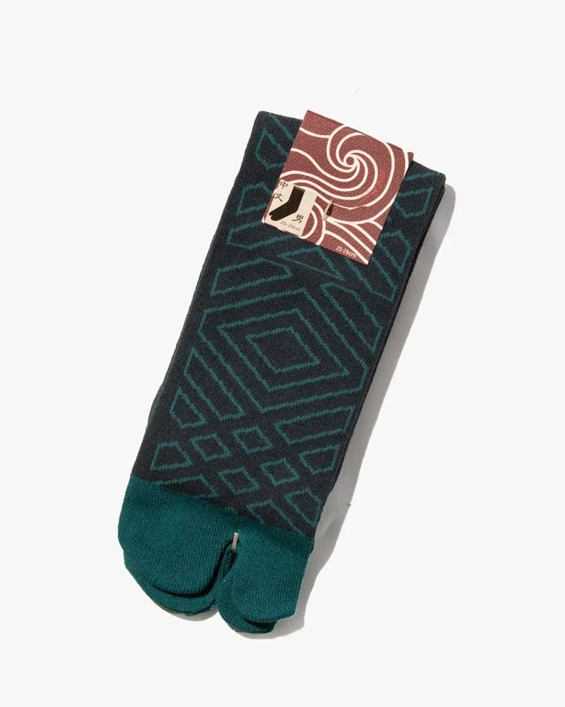 Wa Modern, Tabi Socks, Crew, Teal Sanjubishi (M/L) sold by Kiriko