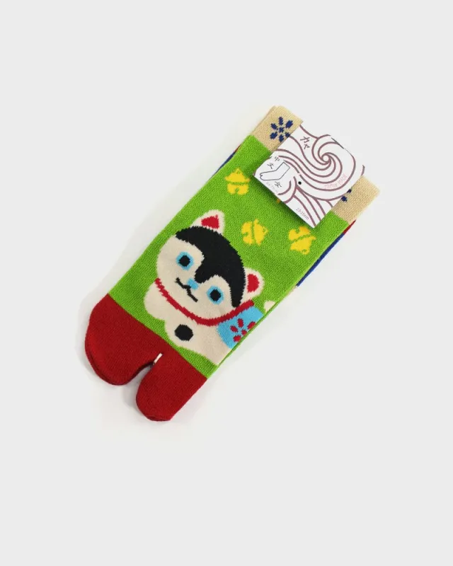 Tabi Socks, Crew, Green Hariko - (S/M) sold by Kiriko